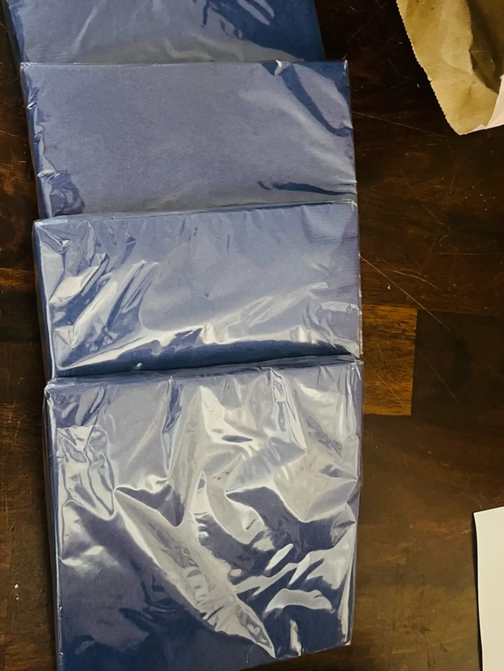 Blue luncheon napkins- pack of 20. 4 sets. 80 total.